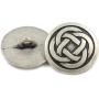 Bezelry 12 Pieces Tiny Celtic Knot Metal Shank Buttons. 20mm (3/4 inch) (Antique Silver)