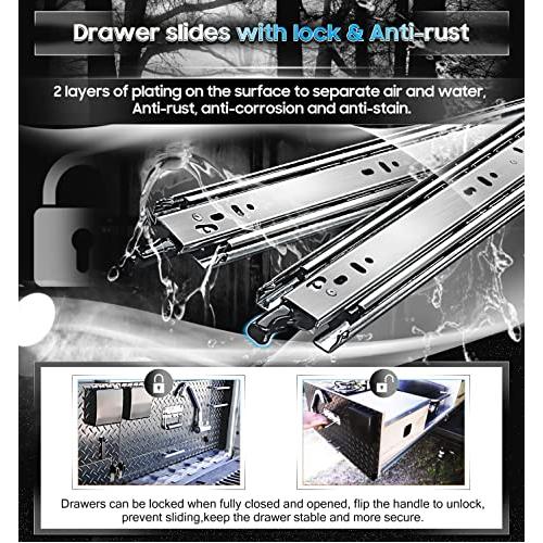 YENUO, Heavy Duty Drawer Slide, Full Extension, with locker ,12-40 inches, 150 lbs（1 Pairs） 