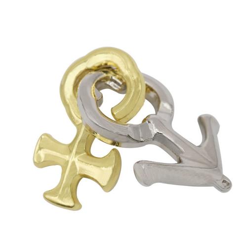 Silver & Gold Eros lock Hanayama Cast Metal Brain Teaser Puzzle