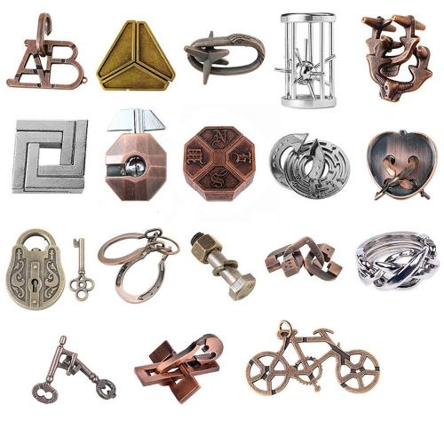 18pcs Combo A lock Hanayama Cast Metal Brain Teaser Puzzle