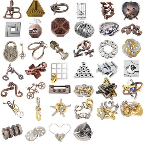 40pcs Combo A Hanayama Cast Metal Brain Teaser Puzzle