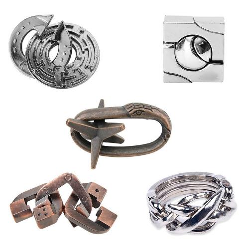 5pcs Combo B Hanayama Cast Metal Brain Teaser Puzzle 5pcs Combo B Hanayama Cast Metal Brain Teaser Puzzle