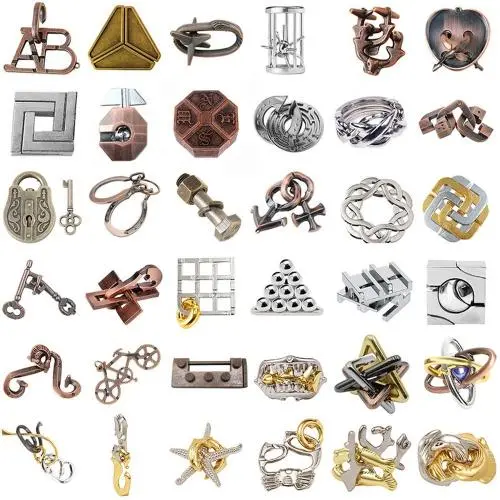 36pcs Combo A Hanayama Cast Metal Brain Teaser Puzzle 36pcs Combo A Hanayama Cast Metal Brain Teaser Puzzle