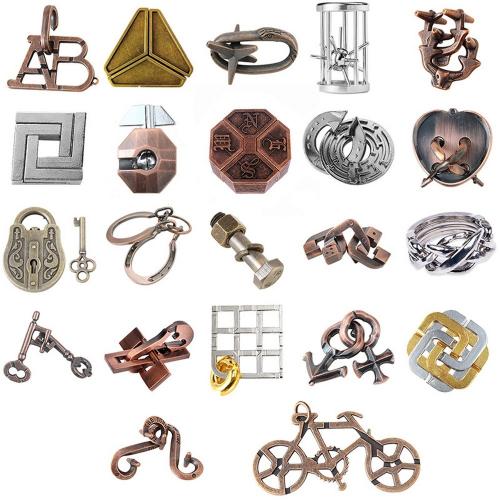 22pcs Combo A Hanayama Cast Metal Brain Teaser Puzzle